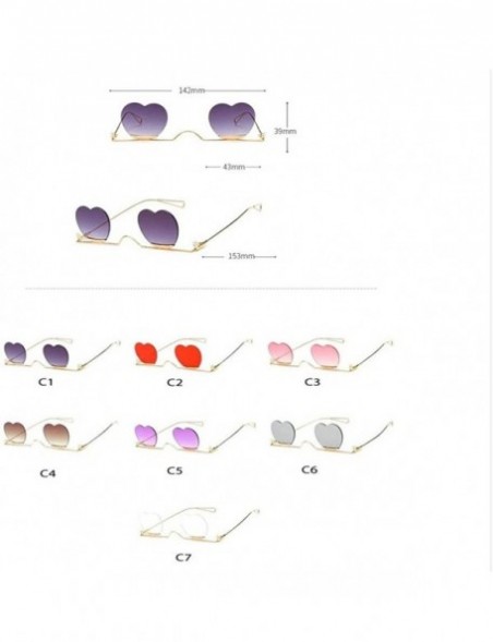 Rimless Fashion Small Rimless Sunglasses Women Vintage Heart Glasses Luxury Brand Metal Pearl Frame Unique Eyewear - 4 - CQ19...