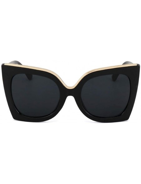 Oversized Oversized Gradient Lens Sunglasses for Women Acetate Frame Goggles UV400 - C7 Black Brown - CD198G25HYR $14.15