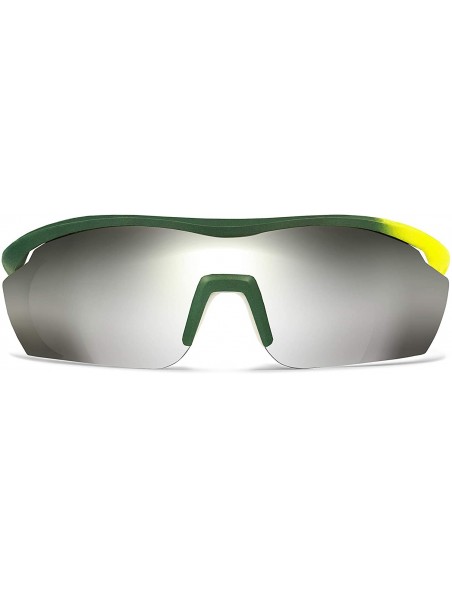 Sport Gamma Yellow Green Road Cycling/Fishing Sunglasses with ZEISS P7020M Super Silver Mirrored Lenses - CH18KN4NTYM $21.40