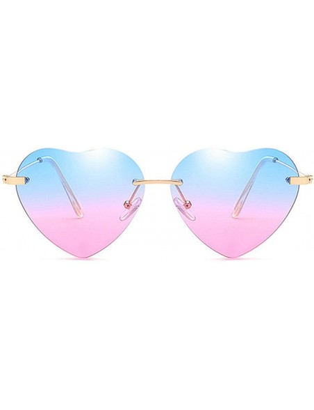 Rimless Heart Sunglasses Women Love Rimless Frame Clear Transparent Tint Sun Glasses Vintage - As Picture-1 - CD18W6I8A5A $24.31