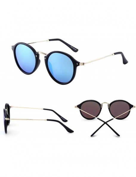 Sport Retro Polarized Round Sunglasses for Women Vintage Small Mirror Glasses - CV186NY3OW7 $18.05