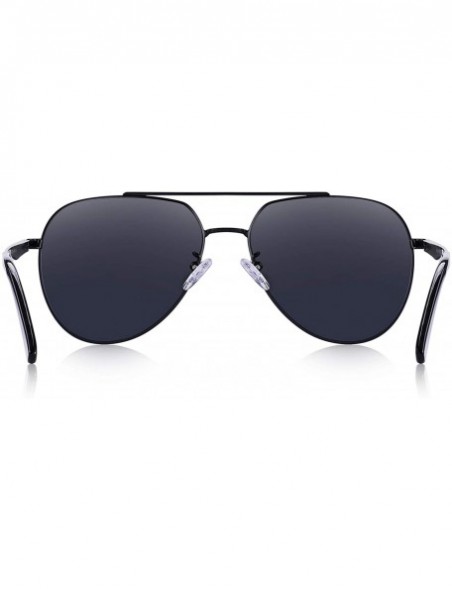 Rectangular Retro Unisex Polarized Sunglasses for Men/Women-100% UV protection - Black - CY18MH8RS20 $19.09