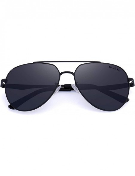 Rectangular Retro Unisex Polarized Sunglasses for Men/Women-100% UV protection - Black - CY18MH8RS20 $19.09