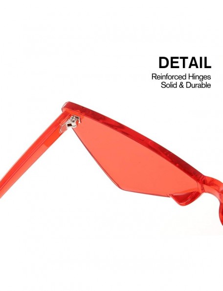Sport Triangle Rimless Sunglasses One Piece Colored Transparent Sunglasses For Women and Men - Red - CU18LAYQMWH $8.26