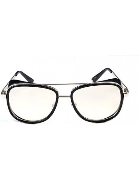 Square Men and women windproof sunglasses retro personality square sunglasses - C3 - CG18EM2CI3L $8.85