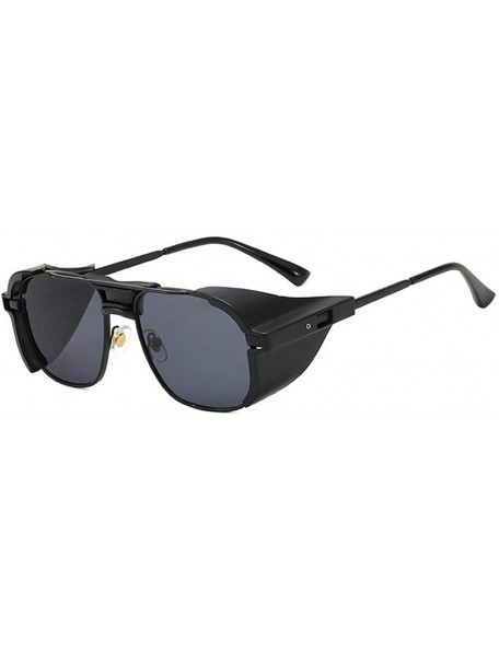 Square sunglasses Fashion Protection Windproof Glasses - Black - CD18AR06OY9 $12.67