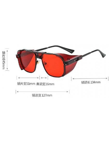 Square sunglasses Fashion Protection Windproof Glasses - Black - CD18AR06OY9 $12.67