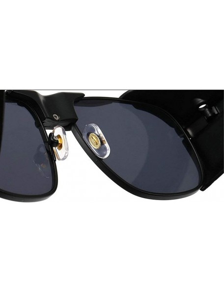 Square sunglasses Fashion Protection Windproof Glasses - Black - CD18AR06OY9 $12.67