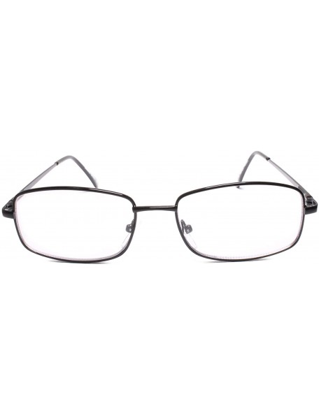 Rectangular Unisex Rectangle Vintage Mens Womens Clear Lens Nerd Geek Glasses - Black - C818UINOM4H $12.94