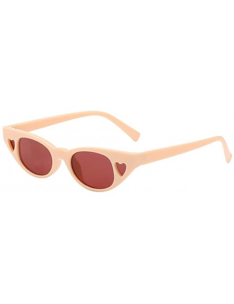 Rimless Retro Sunglassea for Women - Cat Eye Small Frame Heart Sunglasses Vintage Polarized Glasses UV Protection - CK196NA7O...