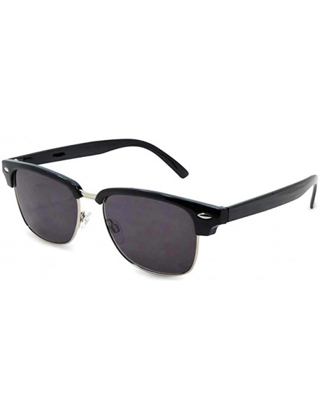 Wayfarer Semi Rimless Half Rim Metal Frame Retro Full Sun Readers Reading Glasses Sunglasses - Black - C117YTKTTZS $23.51