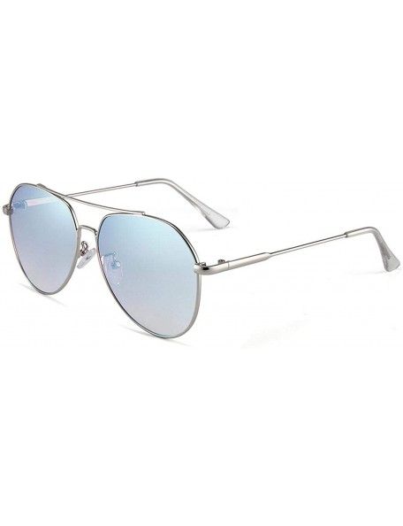 Goggle New Pilot Sunglasses Women Men Driving Alloy Frame UV400 Mirror Sun Glasses Lady's Fashion - Blue - CF199CGRSST $22.29