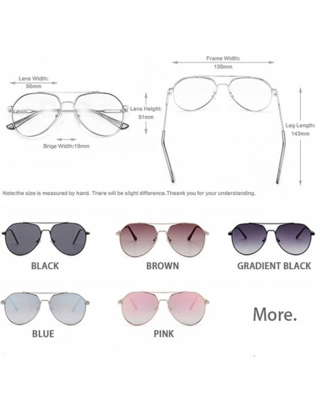 Goggle New Pilot Sunglasses Women Men Driving Alloy Frame UV400 Mirror Sun Glasses Lady's Fashion - Blue - CF199CGRSST $22.29