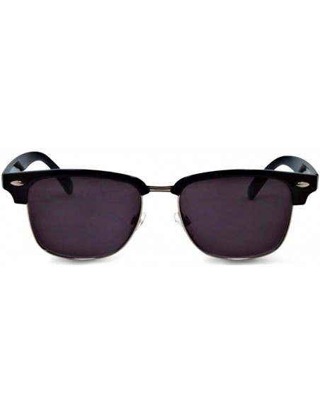 Wayfarer Semi Rimless Half Rim Metal Frame Retro Full Sun Readers Reading Glasses Sunglasses - Black - C117YTKTTZS $13.48