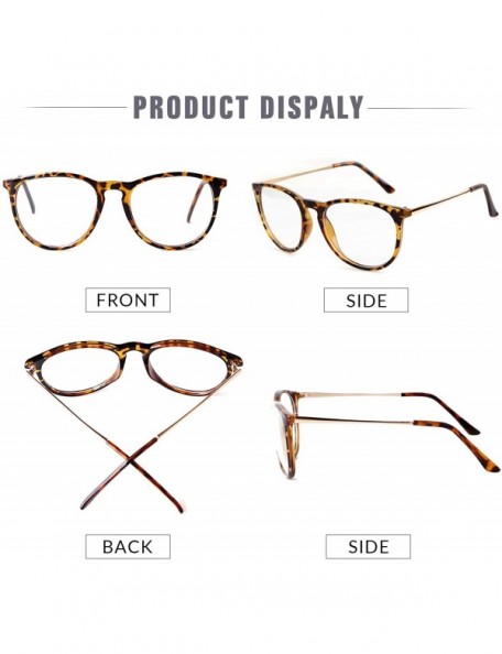 Oval Round Clear Glasses Vintage Non Prescription Eyeglasses Frame Women Wen - Tortoise Frame Gold Arm - C3192I3EKWH $8.67