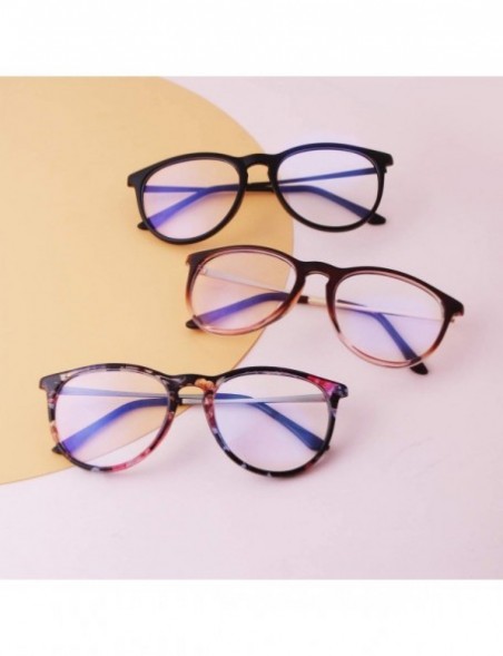 Oval Round Clear Glasses Vintage Non Prescription Eyeglasses Frame Women Wen - Tortoise Frame Gold Arm - C3192I3EKWH $8.67