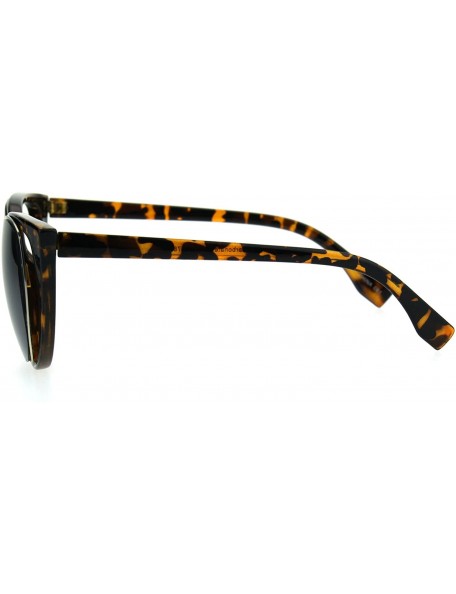 Cat Eye Retro Double Rim Womens Cat Eye Goth Diva Sunglasses - Tortoise Black - C81853RL3E4 $14.58