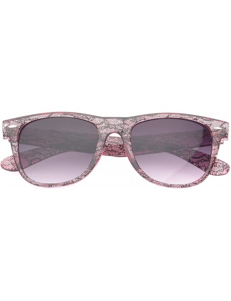 Square 'Giana' Black Lace Retro Square Fashion Sunglasses - Pink - CX11OJA27U9 $10.97