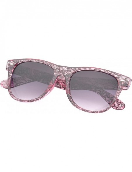 Square 'Giana' Black Lace Retro Square Fashion Sunglasses - Pink - CX11OJA27U9 $10.97