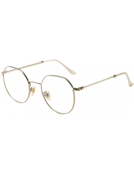Oval Men women Vintage Classic Oval Frame Clear Lens Glasses - Silver - CZ196XI7HZK $8.48
