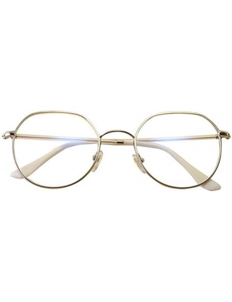 Oval Men women Vintage Classic Oval Frame Clear Lens Glasses - Silver - CZ196XI7HZK $8.48