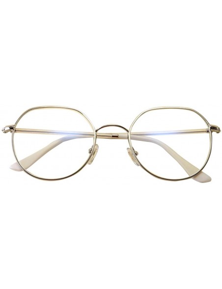 Oval Men women Vintage Classic Oval Frame Clear Lens Glasses - Silver - CZ196XI7HZK $8.48