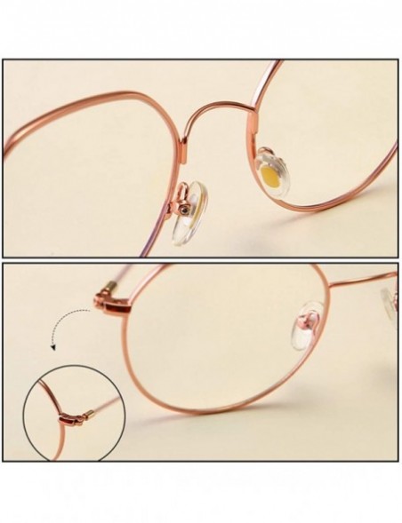 Oval Men women Vintage Classic Oval Frame Clear Lens Glasses - Silver - CZ196XI7HZK $8.48