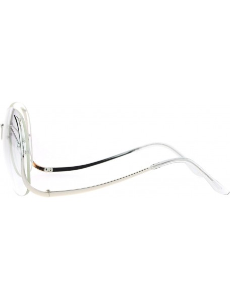 Butterfly Womens Granny Swan Drop Temple Unique Rimless Oversized Glasses - Silver - CG12NW3H3OB $13.36