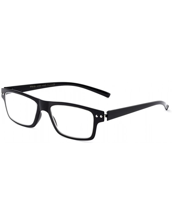 Oversized Light Weight Flexible Material Fashion Reading Glasses - Black - C312120N1GD $11.45