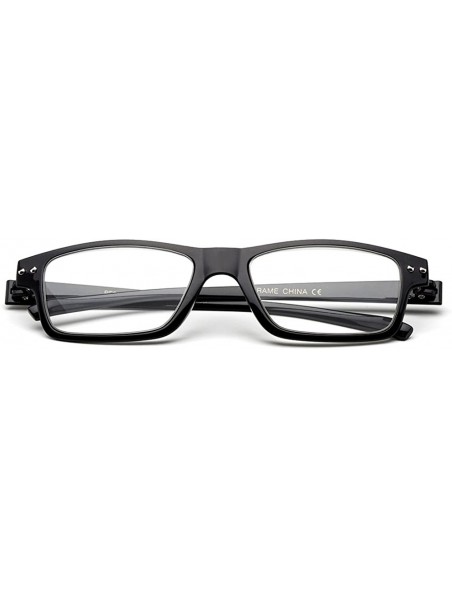 Oversized Light Weight Flexible Material Fashion Reading Glasses - Black - C312120N1GD $11.45