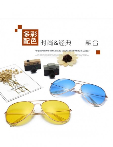 Goggle Sunglasses colorful two-color Sunglasses dazzling ocean film sunglasses sunglasses - Gold Frame Blue Slice - CX18AA262...