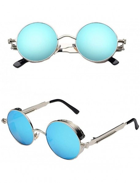 Oversized Men Women Round Square Vintage Mirrored Sunglasses Eyewear Outdoor Sports Glasse 2019 Fashion - E - CC18TK9588L $21.66