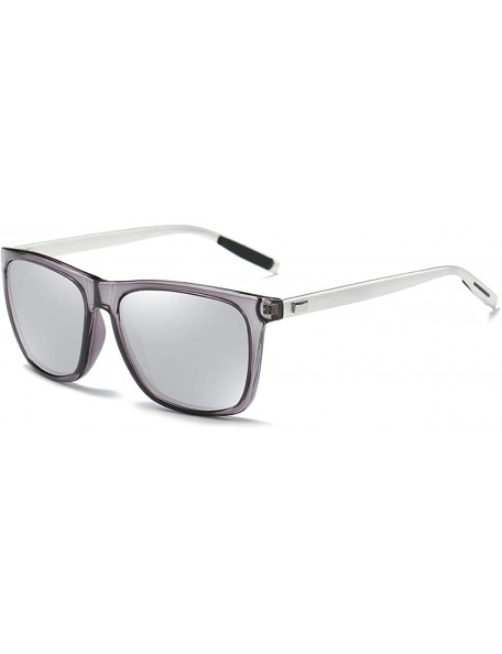 Oversized Vintage Classic Polarized Unisex Oversized Big Square Fashion Metal Sunglasses Women - Gray & Silver - CS189S55E7E ...