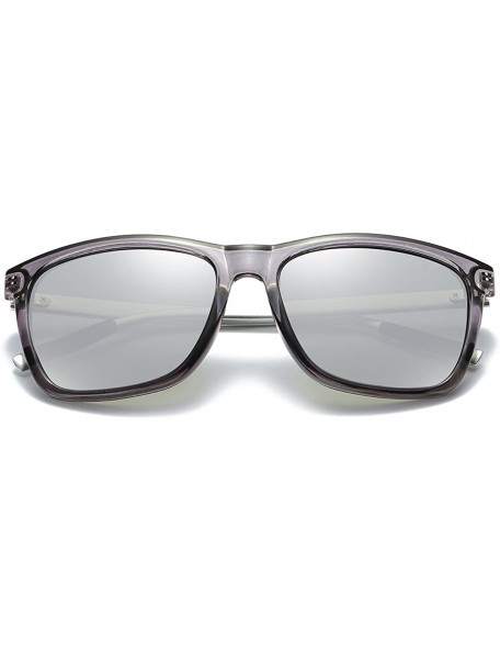 Oversized Vintage Classic Polarized Unisex Oversized Big Square Fashion Metal Sunglasses Women - Gray & Silver - CS189S55E7E ...