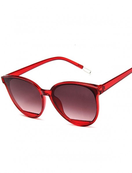 Cat Eye Red Women Sunglasses Female Vintage Luxury Plastic Brand Designer Cat Eye Sun Glasses UV400 Fashion - Black Pink - CZ...