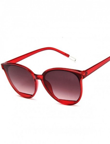 Cat Eye Red Women Sunglasses Female Vintage Luxury Plastic Brand Designer Cat Eye Sun Glasses UV400 Fashion - Black Pink - CZ...
