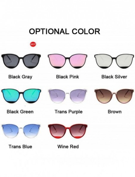 Cat Eye Red Women Sunglasses Female Vintage Luxury Plastic Brand Designer Cat Eye Sun Glasses UV400 Fashion - Black Pink - CZ...