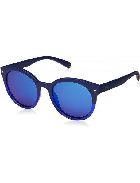Oval Women's Pld6043/S Oval Sunglasses - Blue - CV18CK2NR0X $57.30