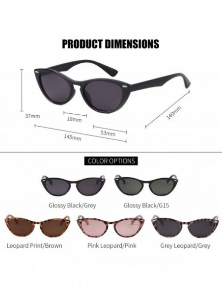 Goggle Retro Vintage Cateye Sunglasses for Women Clout Goggles Plastic Frame Glasses with Rivet - C618Y43R4TW $11.23