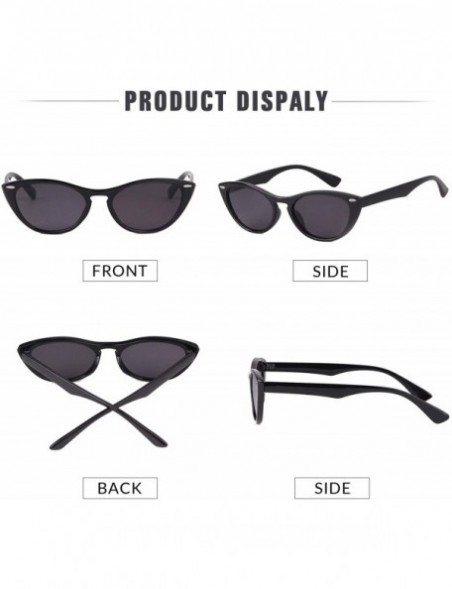 Goggle Retro Vintage Cateye Sunglasses for Women Clout Goggles Plastic Frame Glasses with Rivet - C618Y43R4TW $11.23