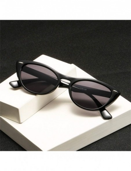 Goggle Retro Vintage Cateye Sunglasses for Women Clout Goggles Plastic Frame Glasses with Rivet - C618Y43R4TW $11.23