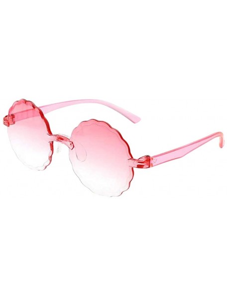 Rimless Sunglasses Transparent Candy Color Eyewear Frameless Multilateral Shaped Sunglasses Jelly Candy Colorful - C - CX1907...