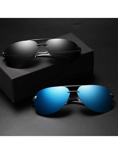 Rimless Sunglasses Unisex Polarized 100% UV Blocking Fishing and Outdoor Climbing Driving Glasses Metal Rimless fashion - C91...