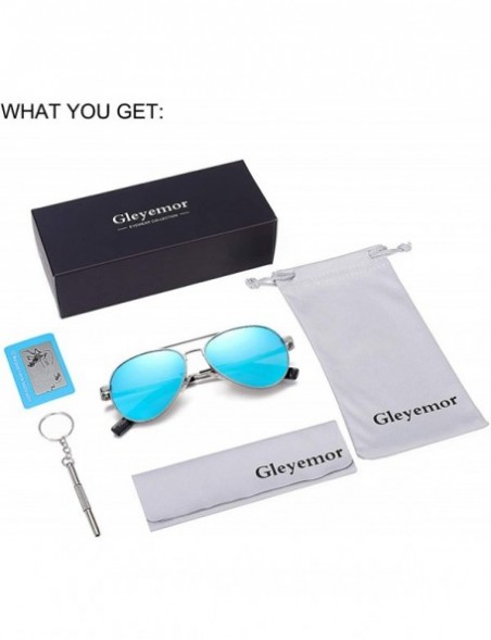 Sport Polarized Small Aviator Sunglasses for Small Face Women Men Juniors- 52mm - A4 Silver/Blue Mirror - CA19465UQZM $11.70