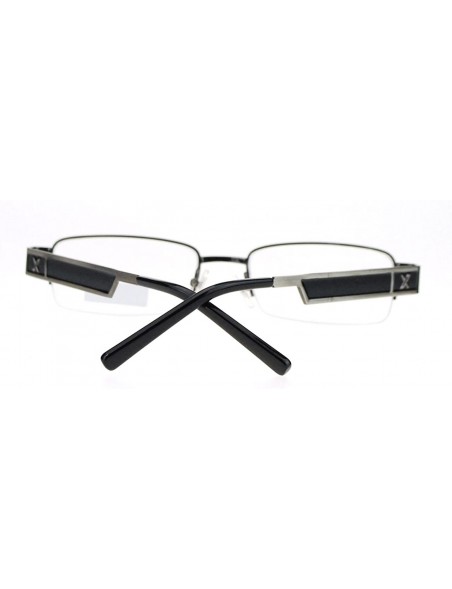 Rectangular Pablo Zanetti Reading Glasses Unisex Half Rim Rectangular 53-18-140-30 - Gun Metal Black - CL11VLHIQ6X $9.98