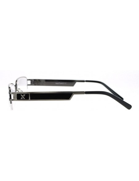 Rectangular Pablo Zanetti Reading Glasses Unisex Half Rim Rectangular 53-18-140-30 - Gun Metal Black - CL11VLHIQ6X $9.98