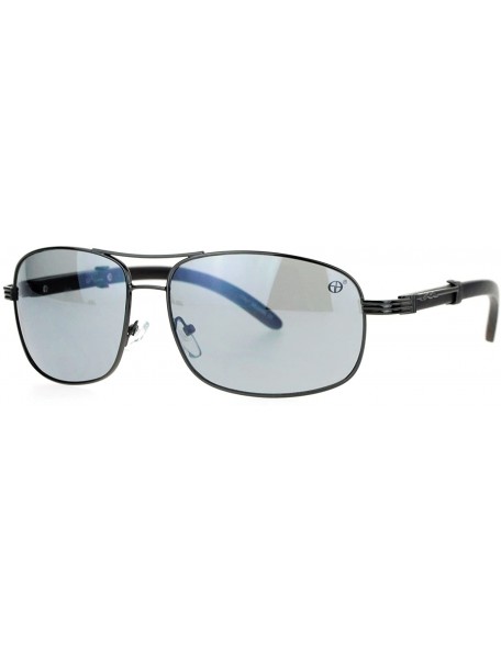 Rectangular Unisex Navigator Sunglasses Vintage Fashion Square Rectangular Frame - Gunmetal (Gray) - CV1884ZE9K3 $14.67