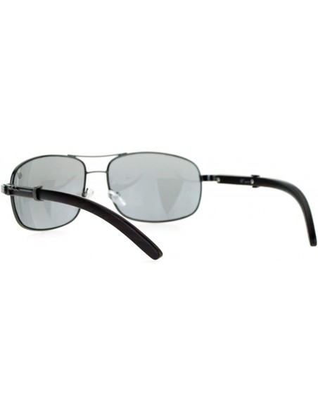 Rectangular Unisex Navigator Sunglasses Vintage Fashion Square Rectangular Frame - Gunmetal (Gray) - CV1884ZE9K3 $14.67