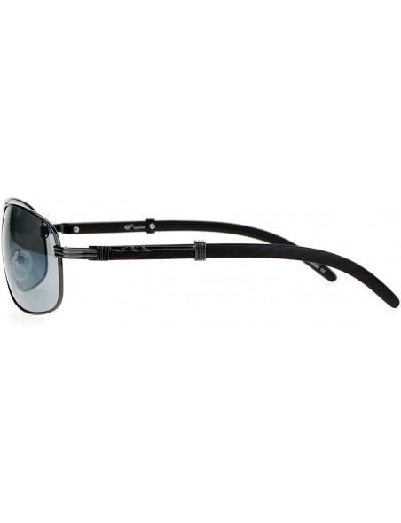 Rectangular Unisex Navigator Sunglasses Vintage Fashion Square Rectangular Frame - Gunmetal (Gray) - CV1884ZE9K3 $14.67