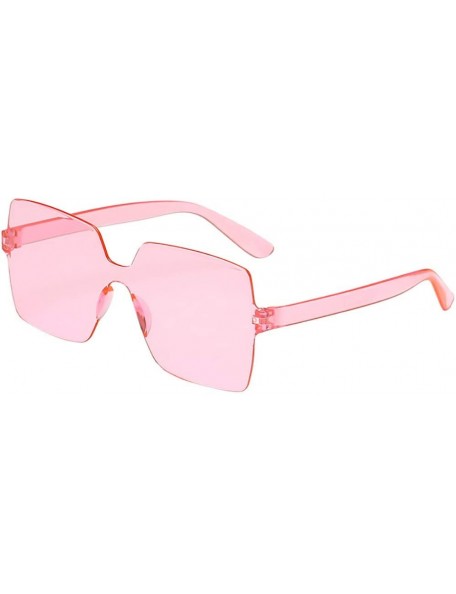 Oversized Sunglasses Oversized Rimless Transparent - B - CD194YUYALR $8.23